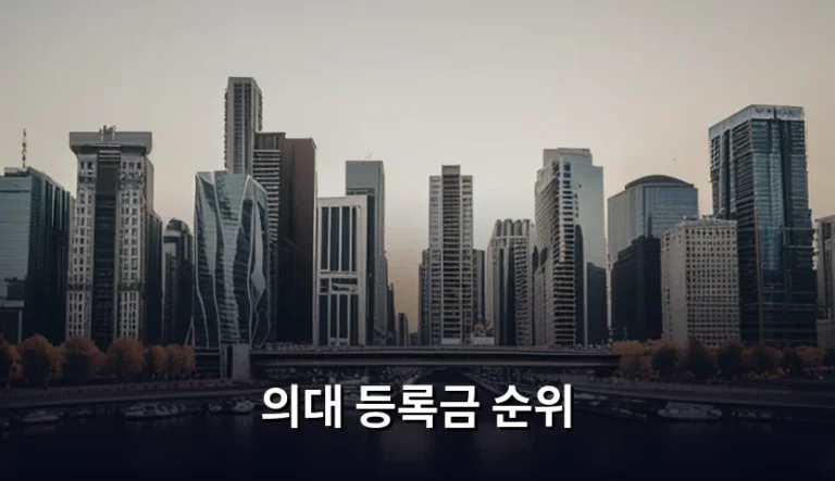 의대 등록금 순위 및 대학별 비용 비교 가이드